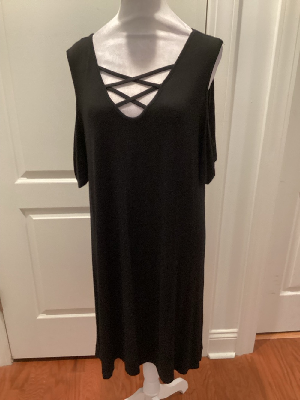 Cold-Shoulder Crisscross V-Neck Dress